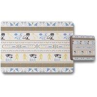 Benjamin Tate Design heiroglyphs placemat coaster set in Natural