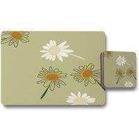 Benjamin Tate Design patterns & shapes in the style of scrapbooking placemat coaster set in Natural