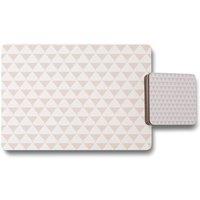 Benjamin Tate Design pink triangles placemat coaster set in Natural