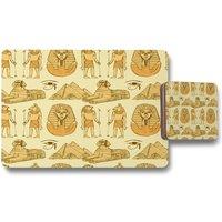 Benjamin Tate Design egyptians sphinx placemat coaster set in Natural