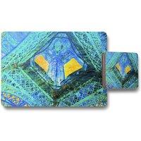 Benjamin Tate Design looking up placemat coaster set in Natural
