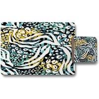 Benjamin Tate Design tropical leaves animal print placemat coaster set in Natural