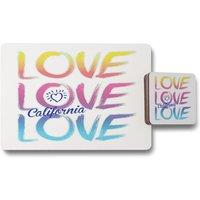 Benjamin Tate Design love california placemat coaster set in Natural