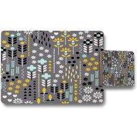 Benjamin Tate Design flower print placemat coaster set in Natural