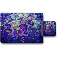 Benjamin Tate Design psychedelic marble placemat coaster set in Natural