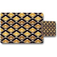 Benjamin Tate Design repeated triangles geometric background placemat coaster set in Natural