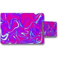 Benjamin Tate Design pink blue marble placemat coaster set in Natural