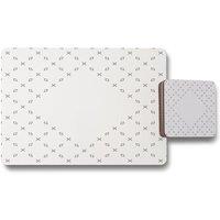 Benjamin Tate Design crosses diamonds placemat coaster set in Natural
