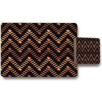 Benjamin Tate Design freehand horizontal zigzag chevron stripes boho chic placemat coaster set in Natural