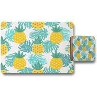 Benjamin Tate Design pineapples placemat coaster set in Natural