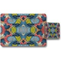 Benjamin Tate Design tribal pattern ethnic placemat coaster set in Natural