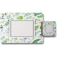 Benjamin Tate Design green leaves placemat coaster set in Natural