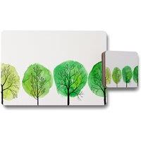 Benjamin Tate Design trees placemat coaster set in Natural