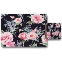 Benjamin Tate Design watercolour painting of flowers placemat coaster set in Natural