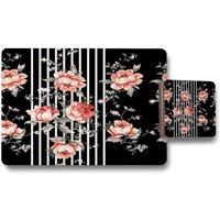 Benjamin Tate Design flowers placemat coaster set in Natural