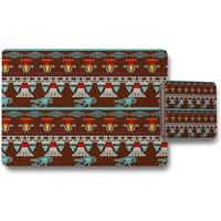 Benjamin Tate Design ethnic silhouettes placemat coaster set in Natural