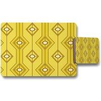 Benjamin Tate Design yellow geometric placemat coaster set in Natural