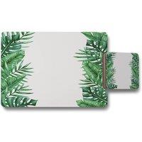 Benjamin Tate Design half botanical border placemat coaster set in Natural