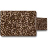 Benjamin Tate Design leopard print placemat coaster set in Natural