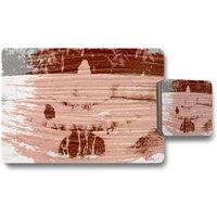 Benjamin Tate Design bird bath placemat coaster set in Natural