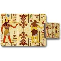 Benjamin Tate Design egyptian drawings placemat coaster set in Natural