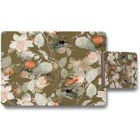 Benjamin Tate Design imprint fantastic paint bouquet placemat coaster set in Natural