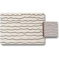 Benjamin Tate Design wave lines placemat coaster set in Natural
