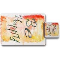 Benjamin Tate Design be happy placemat coaster set in Natural