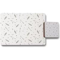 Benjamin Tate Design feathers & arrows in boho style placemat coaster set in Natural