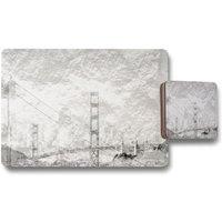 Benjamin Tate Design san fran placemat coaster set in Natural
