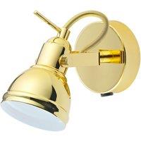 Happy Homewares Unique Industrial Designed Switched Wall Spot Light in Gold