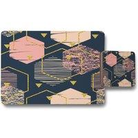Benjamin Tate Design hexagons placemat coaster set in Natural