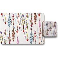 Benjamin Tate Design ribbon bead placemat coaster set in Natural