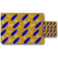 Benjamin Tate Design trendy tropical elegant male shirt female dress texture placemat coaster set in Natural