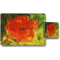 Benjamin Tate Design poppy placemat coaster set in Natural