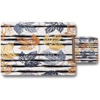 Benjamin Tate Design cute autumn leaves placemat coaster set in Natural