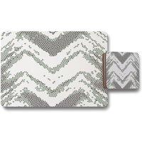Benjamin Tate Design grunge lines placemat coaster set in Natural