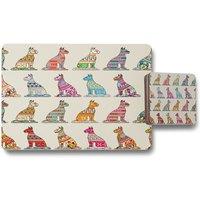 Benjamin Tate Design egyptian cats placemat coaster set in Natural