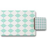 Benjamin Tate Design green uncommon boho chic summer design placemat coaster set in Natural
