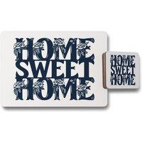 Benjamin Tate Design home sweet home type placemat coaster set in Natural
