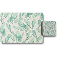 Benjamin Tate Design watercolor botanical placemat coaster set in Natural
