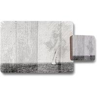 Benjamin Tate Design sail placemat coaster set in Natural