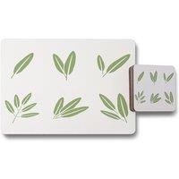 Benjamin Tate Design herbs placemat coaster set in Natural