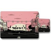 Benjamin Tate Design venice cali sunset placemat coaster set in Natural