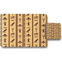 Benjamin Tate Design eye of horus pharaoh flowers pyramid bird ankh placemat coaster set in Natural