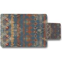 Benjamin Tate Design ethnic boho distressed pattern placemat coaster set in Natural
