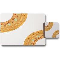 Benjamin Tate Design egyptian hieroglyphs placemat coaster set in Natural