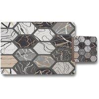 Benjamin Tate Design hexagon marble placemat coaster set in Natural