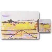 Benjamin Tate Design hay bale placemat coaster set in Natural