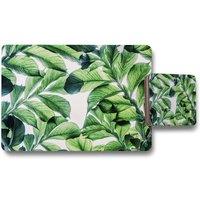 Benjamin Tate Design tropical palm placemat coaster set in Natural